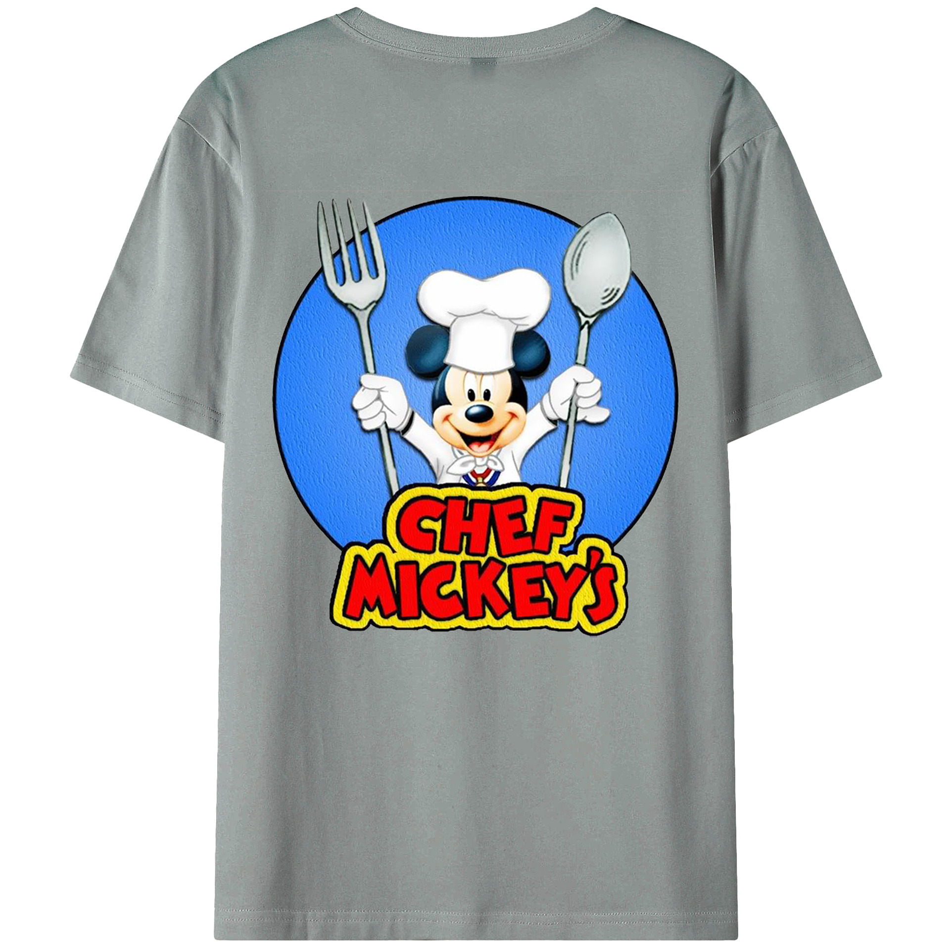 ミッキーマウス Mickey Mouse 綿100％ メンズ半袖Tシャツ（バックプリント） 通気性